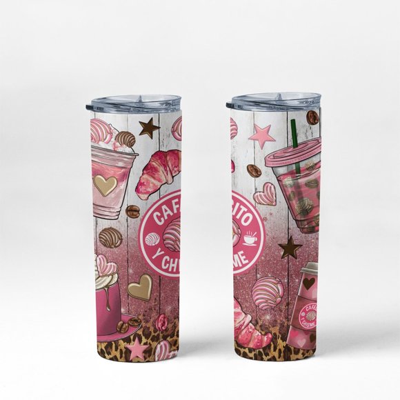 20oz Insulated Tumbler, Cafecito y Chisme, Spanish, Cute - Picture 5 of 8